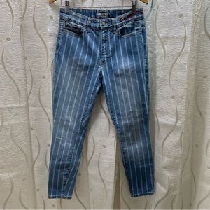 Tommy Hilfiger Denim Skinny‎ Jeans Womens 10 Blue Striped  High Rise Curve